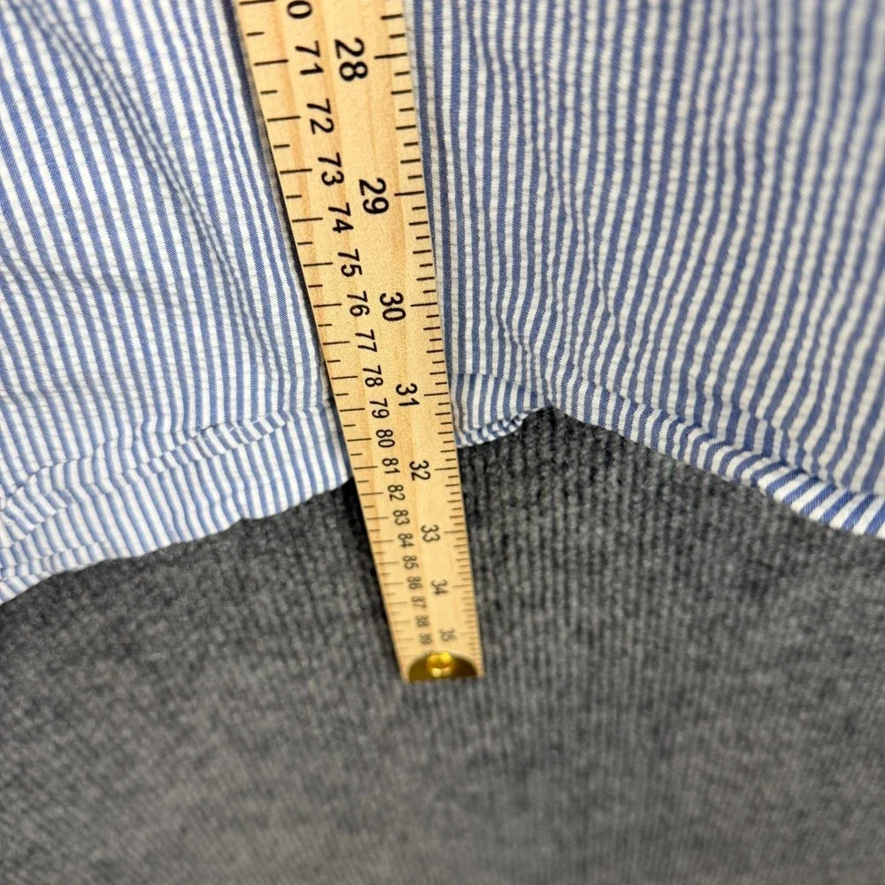 Polo Ralph Lauren Shirt Mens XL Blue White Striped‎ Seersucker SS Button Down